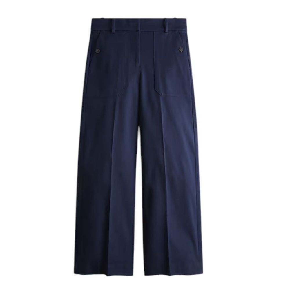 J.Crew Sydney wide-leg pant in bi-stretch cotton blend in navy 2
